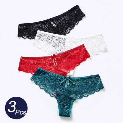 3 Pcs Panties for Woman Underwear Sexy Lace Seamless G-String Lingerie Female