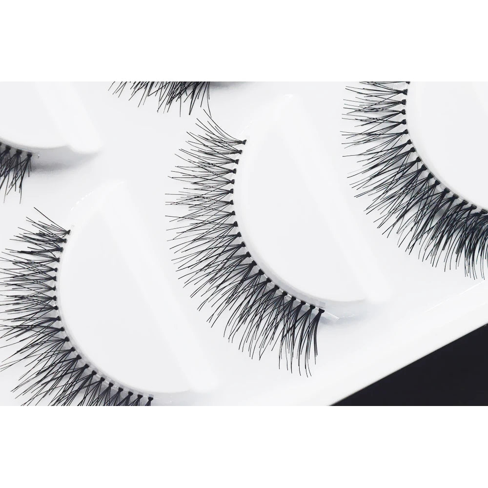 Natural Black False Eyelashes, Long 5 Pairs