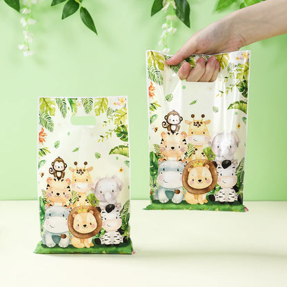 Jungle Animals Hand Bags Safari Birthday Gift Bags Wild One Birthday Decoration Jungle Birthday Candy Bags Baby Shower Decor