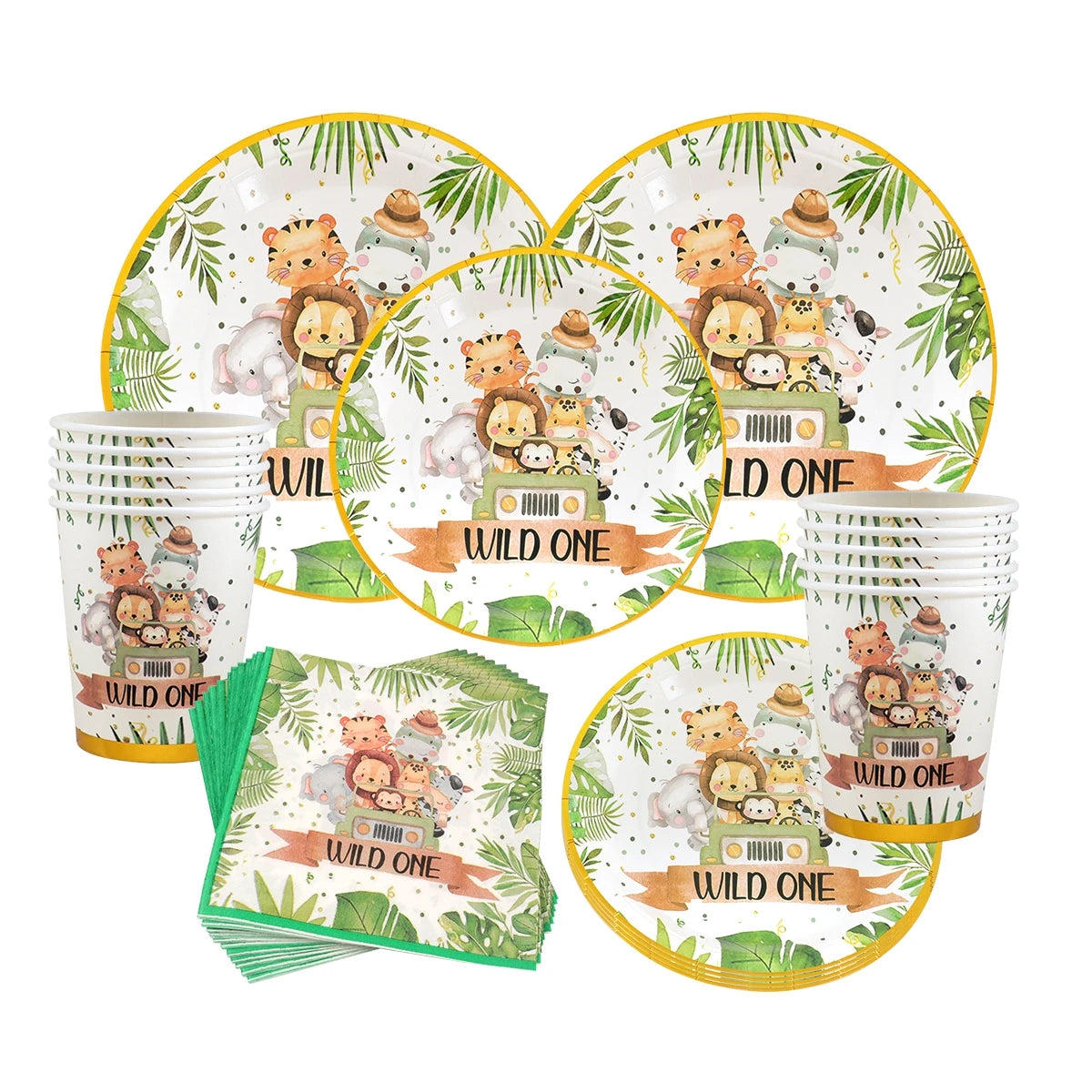 Jungle Animals Honeycomb Desktop Jungle 1st Birthday Party Decoration Wild One Birthday Tableware Safari Birthday Party Supplies