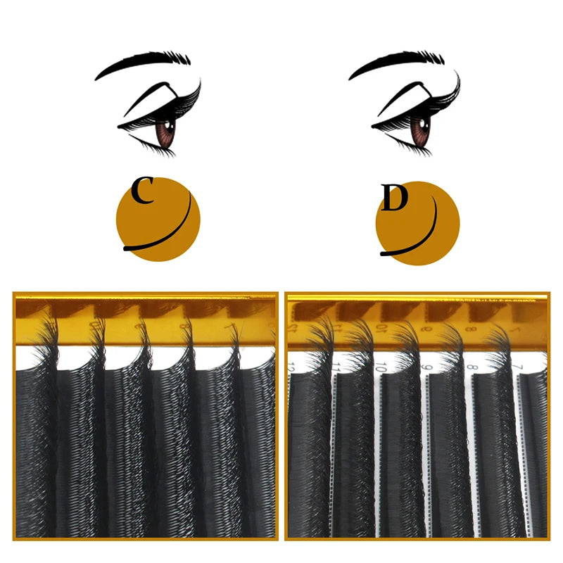 Quewel Double Tip 6D W Volume Faux Eyelash False Eye Lash CC/D/DD 8-15mm Mix Fan W Style New Individual Private Label Wholesale