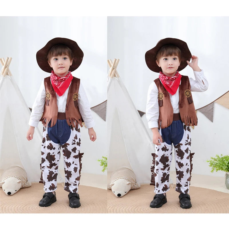 Umorden Fantasia Purim Halloween Costumes for Baby Toddler Kids Child Boys Cow Boy Cowboy Costume Party Fancy Dress