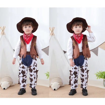 Umorden Fantasia Purim Halloween Costumes for Baby Toddler Kids Child Boys Cow Boy Cowboy Costume Party Fancy Dress