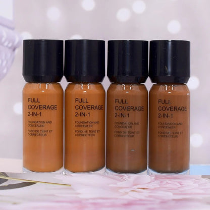 Base e corretivo 2 em 1 Deep Flesh Color Liquid Foundation Glass Hidratante e nutritivo Face Primer Base de maquiagem