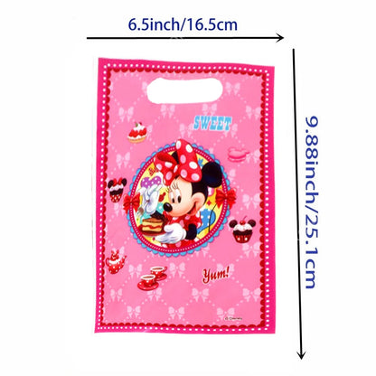 Disney Minnie Mouse Gift Bag Theme Birthday Party Decoration Candy Box Packaging Biscuit Storage Supplies Decorative Backpack