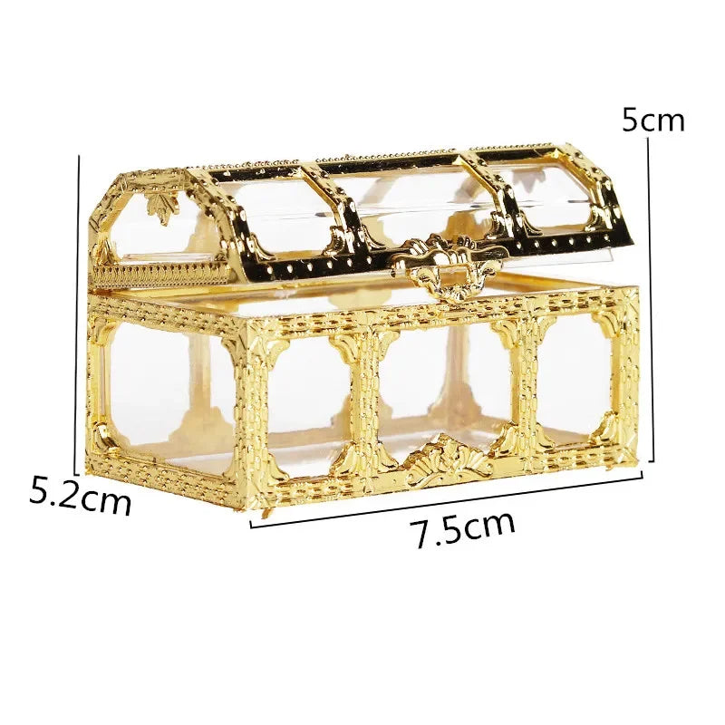 10pcs/set Transparent Gift Box Treasure Chest Shape Storage Party Marriage Souvenir DIY Candy Boxes Packaging Bags for Business