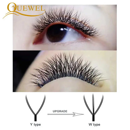 Quewel W Shape Eyelash Extensions 2D/3D/4D/5D/6D/8D Premade Volume Fans Y Style Lashes New False Eyelashes Natural Private Label