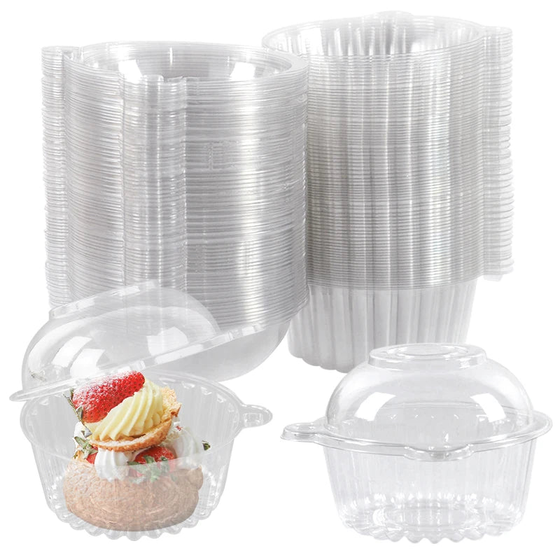 10/50Pcs Cupcake Packaging Box Clear Dessert Donut Muffin Cake Container Holder Wedding Birthday Party Supplies Christmas Decor