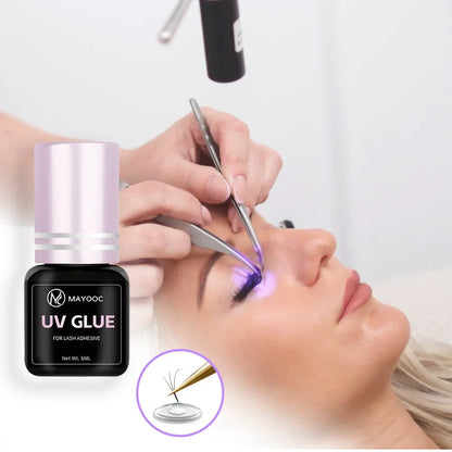 MAYOOC UV Eyelash Glue Adhesive Eyelash Extensions 0.1S Fast Drying Strong False Eye Lash Extension Glue Lasting