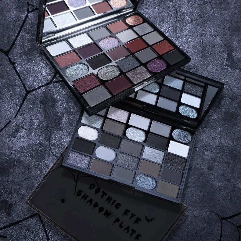 Dark Gothic Eye Shadow Palette Pearlescent Matte Fine Sparkle Strobes Punk Profound Three-dimensional Eye Shadow Makeup Cosmetic