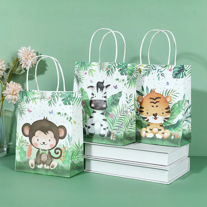 6pcs-Jungle Safari Animals Candy Boxes Birthday Party Decoration Kids Gift Packaging