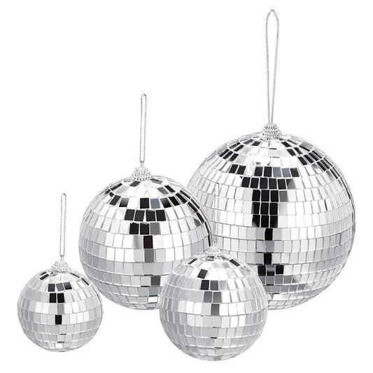 4/5/6/8/10/15/20cm Mirror Ball Hanging Reflective Disco Ball Ornaments Christmas Tree Decoration for Home Party Stage Decor