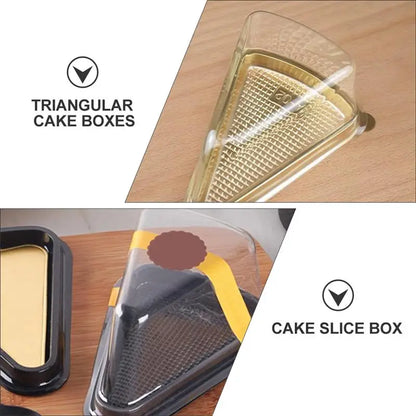 40Pcs Cake Slice Boxes Containers Plastic Cakes Boxes Triangular Cake Packaging Boxes Wedding Party Supplies Christmas Gift