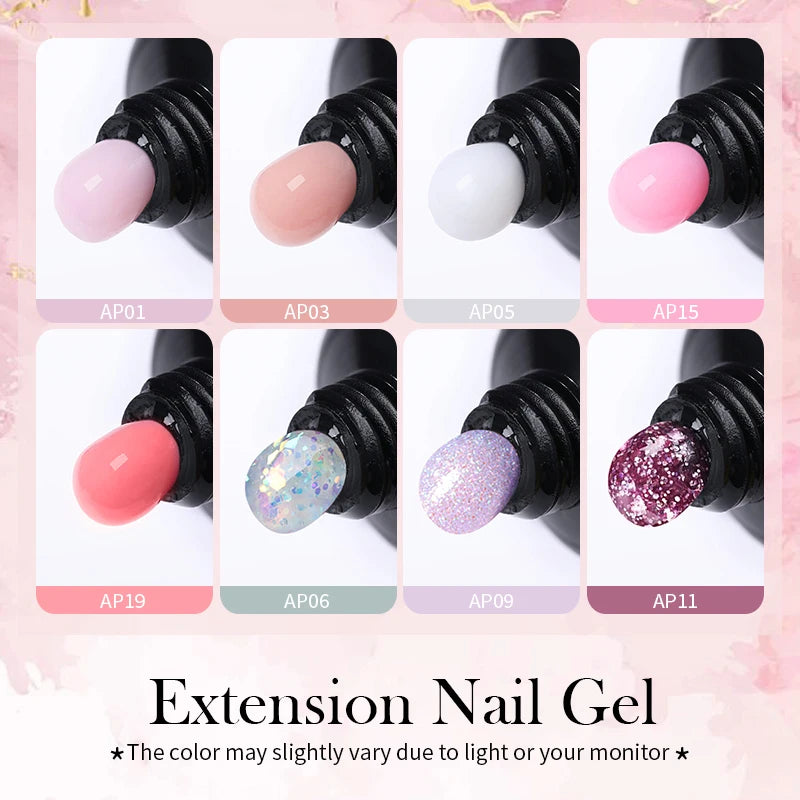 BORN PRETTY Acrylic Gel For Nail Extension Milky White Quick Building Soak Off UV Extend Gel Nail Art Gel Semi-Permanent Varnish