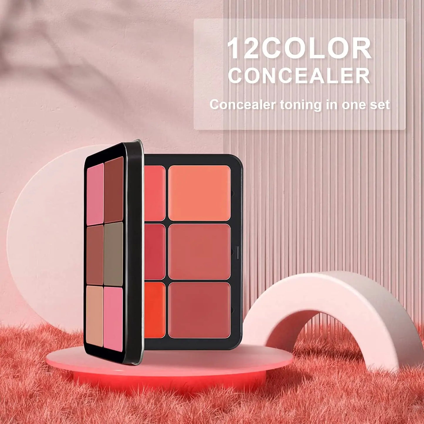 Paleta de blush cremoso de 16 cores, blush fosco, creme de cobertura, blush cremoso de longa duração, corretivo, paleta de maquiagem tudo em um