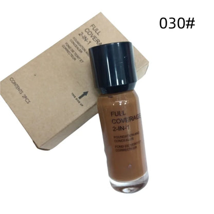 Base e corretivo 2 em 1 Deep Flesh Color Liquid Foundation Glass Hidratante e nutritivo Face Primer Base de maquiagem