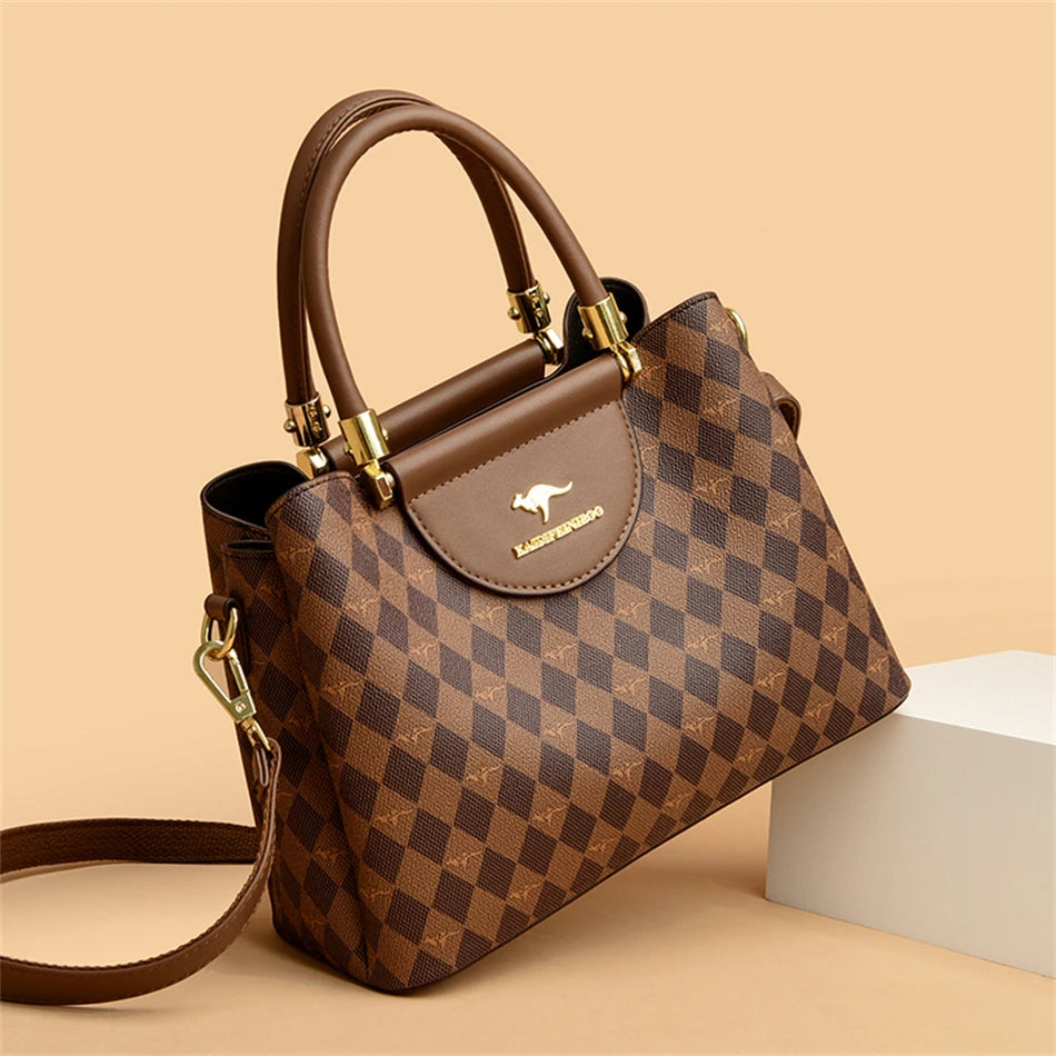 Bolsas de couro PU de designer de luxo para mulheres, bolsa de ombro feminina de alta qualidade com alça ajustável, bolsa grande de ombro