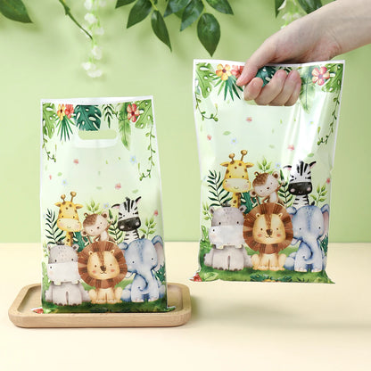 Jungle Animals Hand Bags Safari Birthday Gift Bags Wild One Birthday Decoration Jungle Birthday Candy Bags Baby Shower Decor