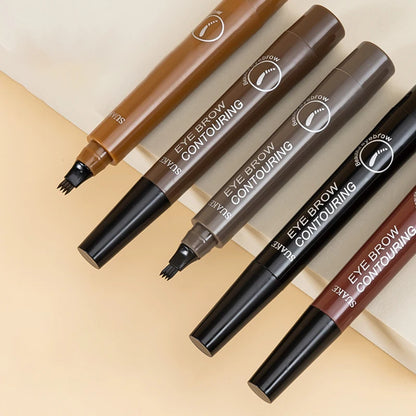 4 Split Head Waterproof Eyebrow Pencil Sweat Proof Liquid Eyebrow Pen Makeup Natural Looking Long Lasting Professional Cosmetic