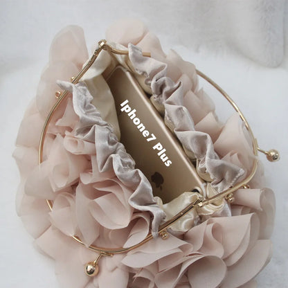 Luxury Satin Floral Bride Party Evening Bag Women Wedding Purses and Handbags Small