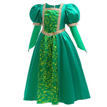 Fiona Cosplay Child Girls Fantasy Green Dress Clothing Cartoon Monster Costume Disguise Kids Roleplay Fantasia