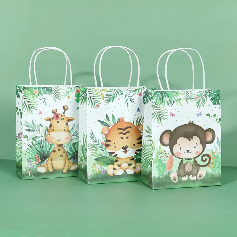 6pcs-Jungle Safari Animals Candy Boxes Birthday Party Decoration Kids Gift Packaging