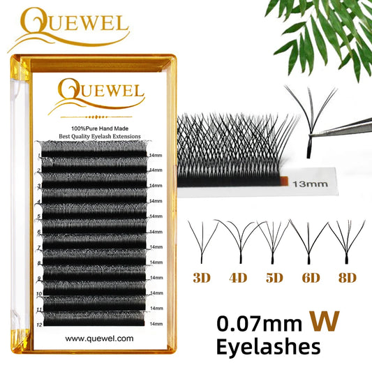 Quewel W Shape Eyelash Extensions 2D/3D/4D/5D/6D/8D Premade Volume Fans Y Style Lashes New False Eyelashes Natural Private Label