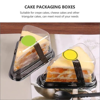 40Pcs Cake Slice Boxes Containers Plastic Cakes Boxes Triangular Cake Packaging Boxes Wedding Party Supplies Christmas Gift