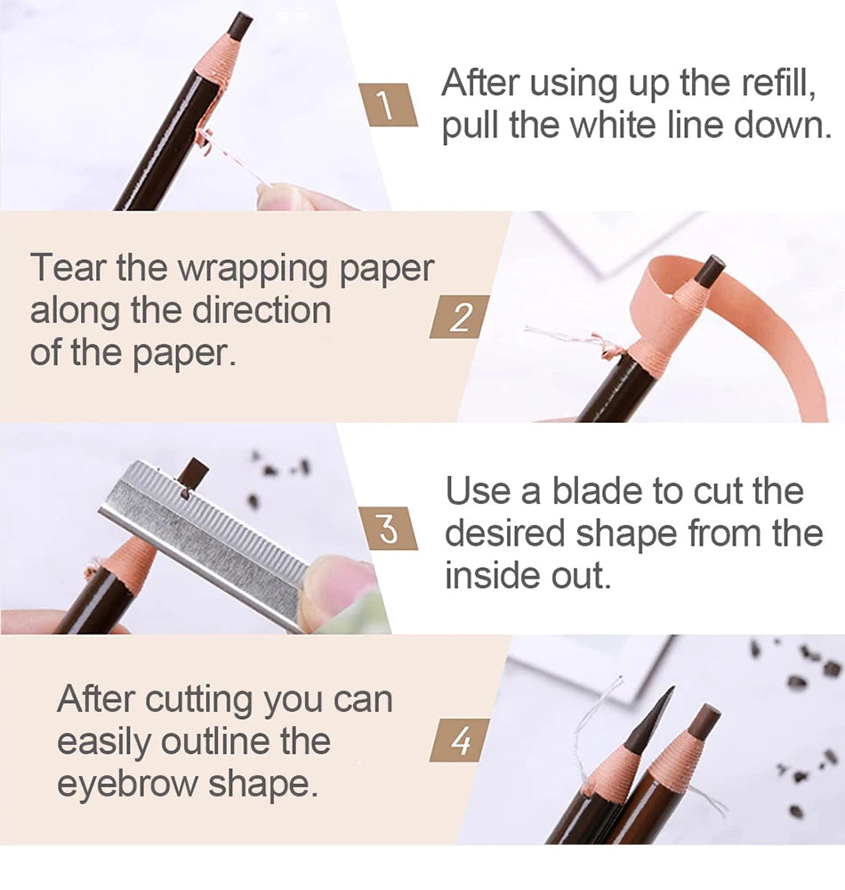 5pcs Eeyebrow Pencil Tattoo Microblading Eyebrow Enhancers Waterproof Permanent Makeup Eye Brow Pen Marker Art Tint Cosmetic