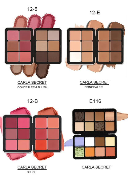 Paleta de blush cremoso de 16 cores, blush fosco, creme de cobertura, blush cremoso de longa duração, corretivo, paleta de maquiagem tudo em um