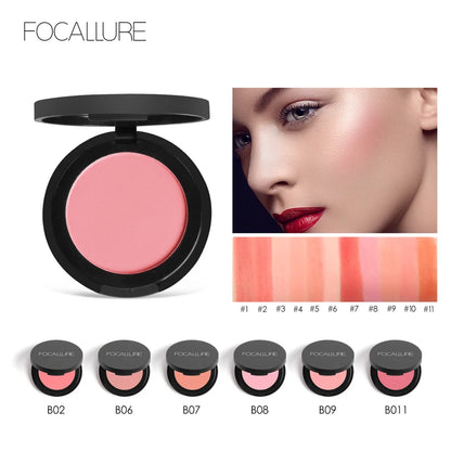 Paleta de Blush de 16 Cores FOCALLURE Maquiagem Nude Matte Blush Bronzer Pó Paleta Brilho Rosto Blush Paleta Maquiagem Cosméticos