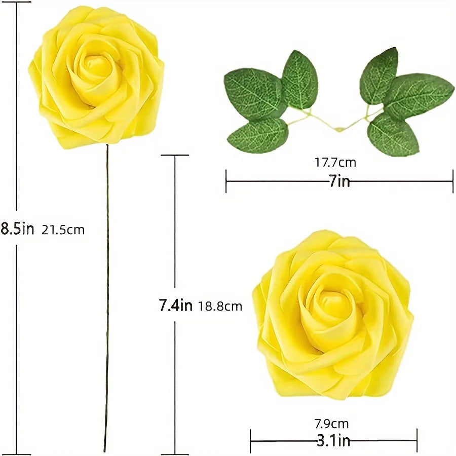 25pcs Artificial Flowers, Fake Flowers Roses