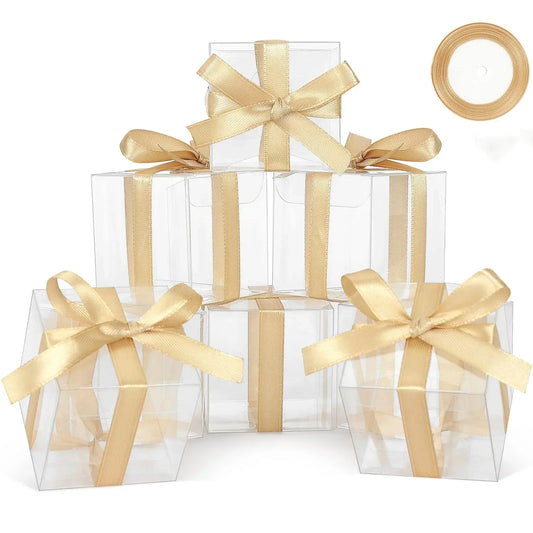 50PCs Mini Clear Gift Boxes Transparent