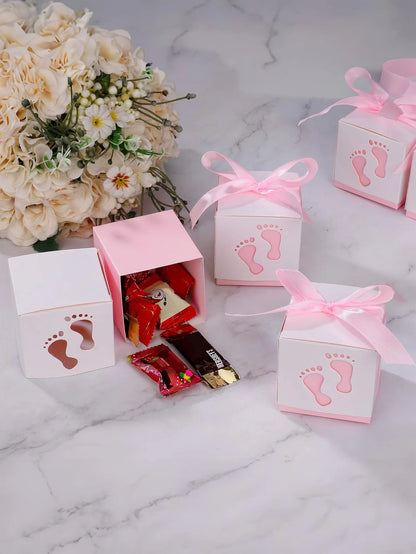 12pcs European baby footprints wedding candy packaging