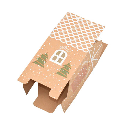 5/10pcs Christmas House Shape Candy Box Gift Bags Xmas DIY Cookie Candy Packaging Boxes Party Decoration Christmas Tree Pendants