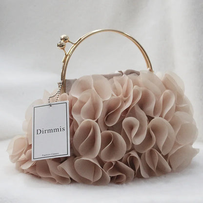 Luxury Satin Floral Bride Party Evening Bag Women Wedding Purses and Handbags Small