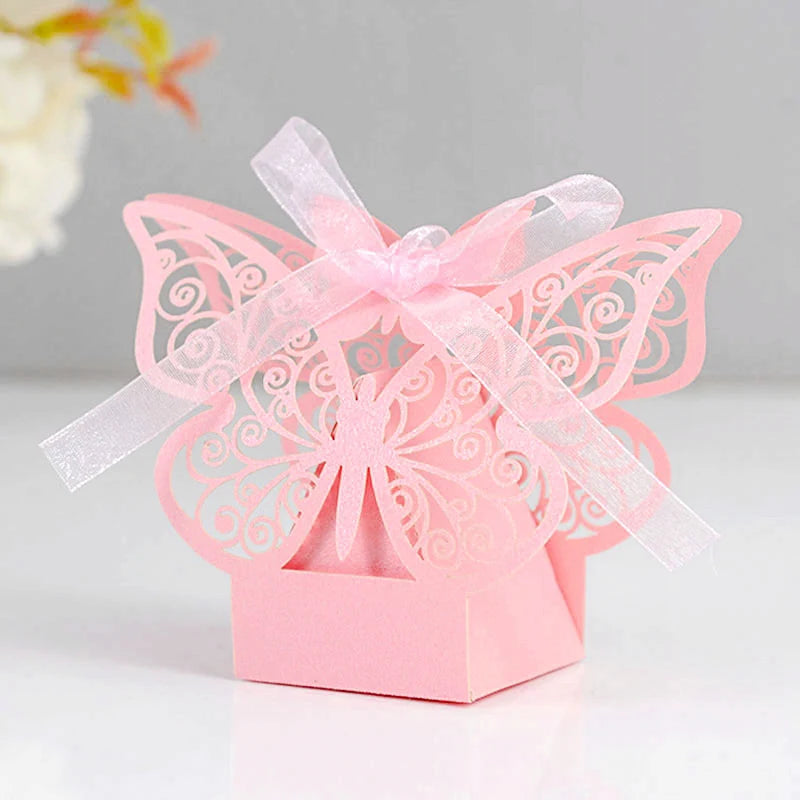 10/20pcs Butterfly Chocolate Candy Box Wedding Gifts for Guests Kids Birthday Party Decoration Supplies Baby Shower Gift Bags