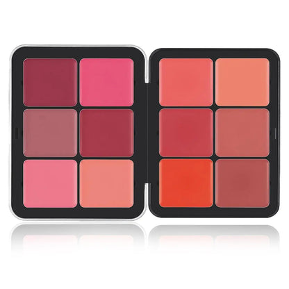 Paleta de blush cremoso de 16 cores, blush fosco, creme de cobertura, blush cremoso de longa duração, corretivo, paleta de maquiagem tudo em um