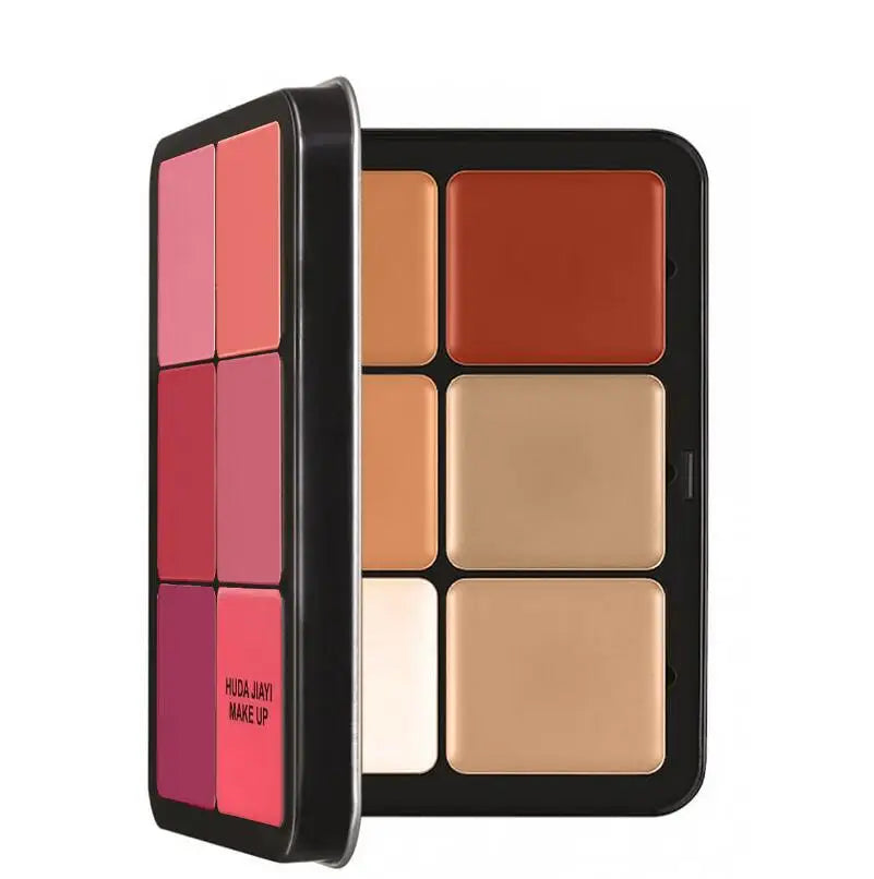 Paleta de blush cremoso de 16 cores, blush fosco, creme de cobertura, blush cremoso de longa duração, corretivo, paleta de maquiagem tudo em um