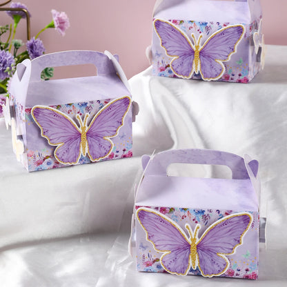 Pink Butterfly Candy Boxes Gift Packing Bags Girl Birthday Party Decoration Baby Shower Gift Box Birthday Supplies Packing Box