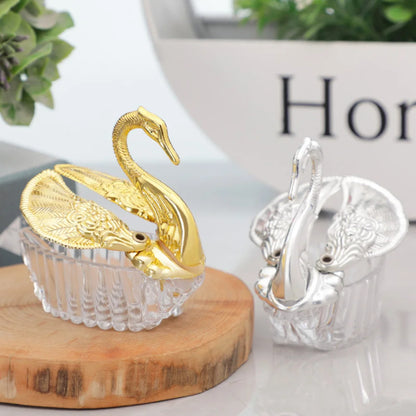 12pcs European Romantic Swan Candy Box Plastic Chocolate Boxes Baby Shower Storage Case Wedding Home Party Favor Supplies