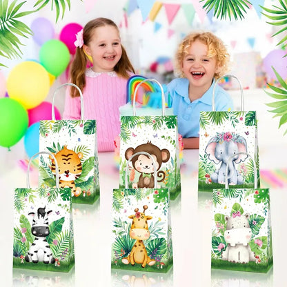 6pcs-Jungle Safari Animals Candy Boxes Birthday Party Decoration Kids Gift Packaging