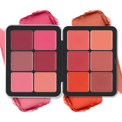 Paleta de blush cremoso de 16 cores, blush fosco, creme de cobertura, blush cremoso de longa duração, corretivo, paleta de maquiagem tudo em um