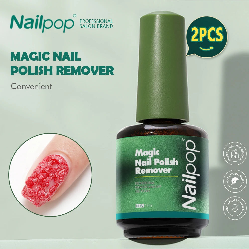 Nailpop Fast Remover Nail Tips Gel Polish Soak Off Gel Polish Remover Clean UV Gel Magic Remover Manicure Nail Art Tool