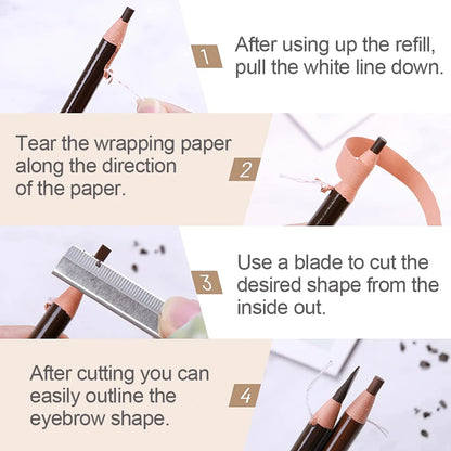 5pcs Eeyebrow Pencil Tattoo Microblading Eyebrow Enhancers Waterproof Permanent Makeup Eye Brow Pen Marker Art Tint Cosmetic