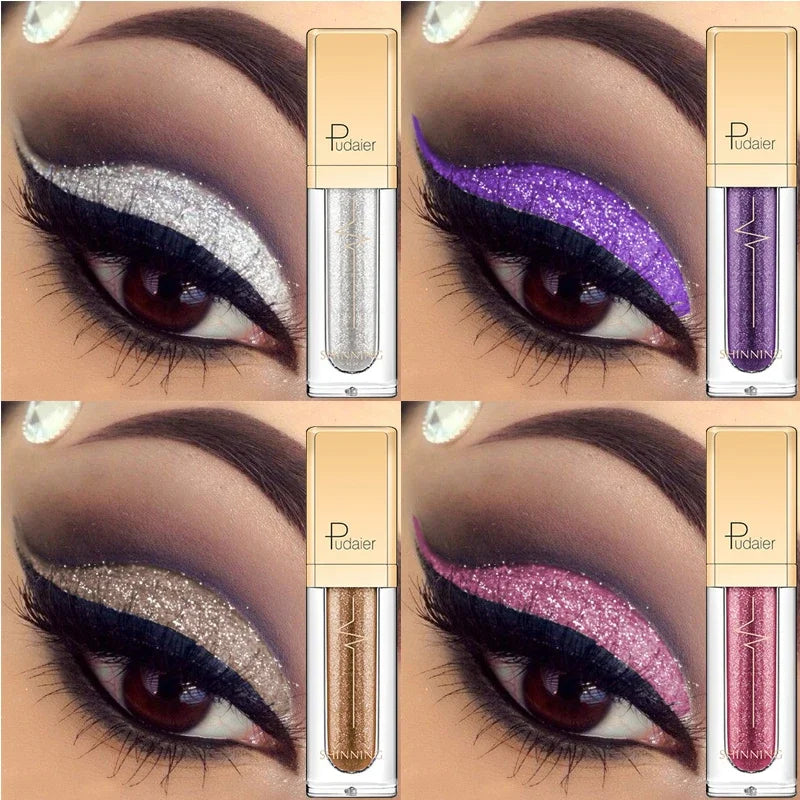 Pink Liquid Glitter Metallic Pigment Eyes Makeup 18 Colors Waterproof Maquiagem