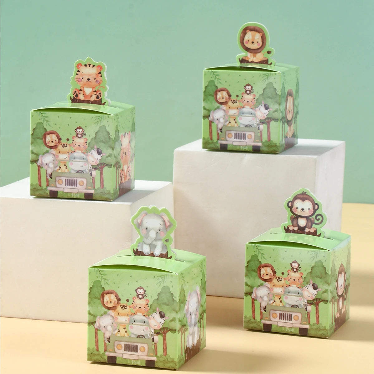 24pcs-Jungle Safari Animals Candy Box Wild One Forest Theme Birthday Party