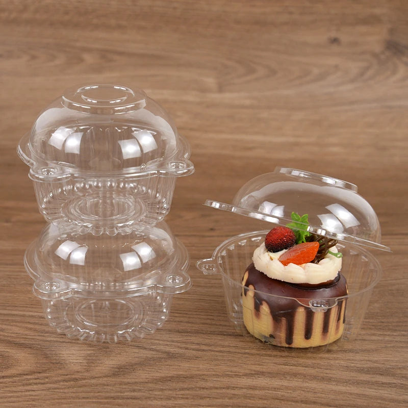 10/50Pcs Cupcake Packaging Box Clear Dessert Donut Muffin Cake Container Holder Wedding Birthday Party Supplies Christmas Decor