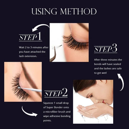 Gollee Eyelash Extensions 15ml Eyelash Cleansing Primer Super Bonding 0.5s Lash Extension Glue Professional Eyelash Adhesive