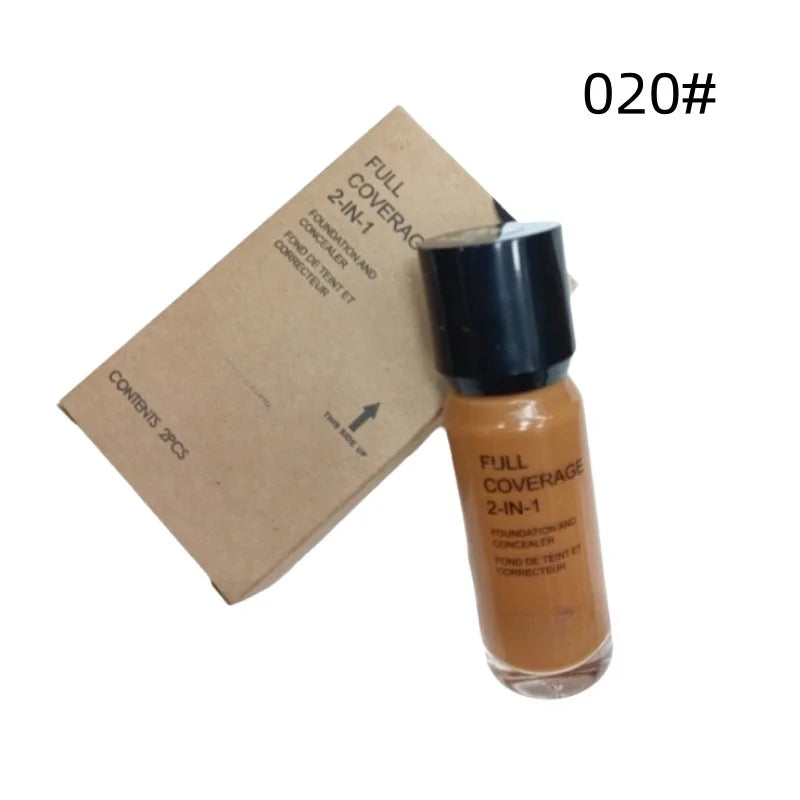 Base e corretivo 2 em 1 Deep Flesh Color Liquid Foundation Glass Hidratante e nutritivo Face Primer Base de maquiagem